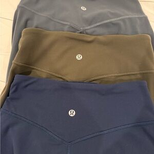 Set of 3 Lululemon Align Joggers , Grey, Green, Navy